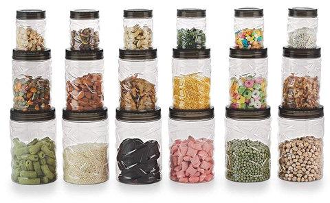 Plastic Canister Set, Shape : Round