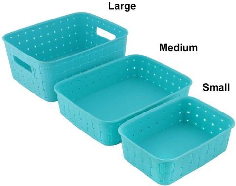 Plastic Storage Baskets, Size : Medium