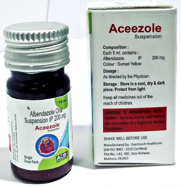 Aceezole200 Albendazole syrup, Form Liquid, Packaging Type Bottle