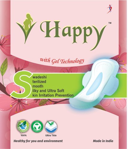 V Happy Sanitary Napkin, Size : Large