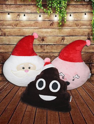 Oscar Santa Plush soft eco friendly Soft Plush fabric Christmas Cushion, Color : Multi