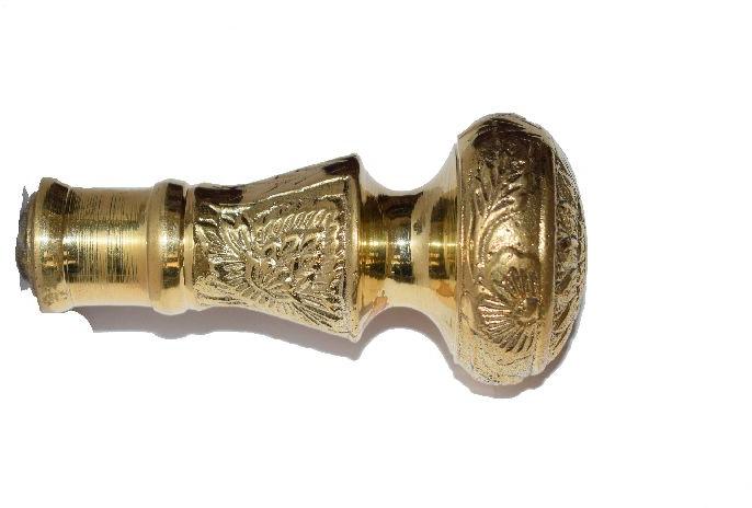 Brass handle wooden walking stick