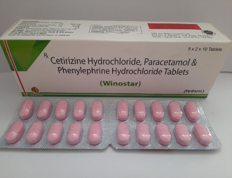 CETIRIZINE HYDROCHLORIDE PARACETAMOL PHENYLEPHIRINE TABLETS