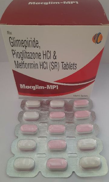 GLIMEPIRIDE 1MG+METFORMIN HCL (SR) 500MG+PIOGLITAZONE HCL  15MG