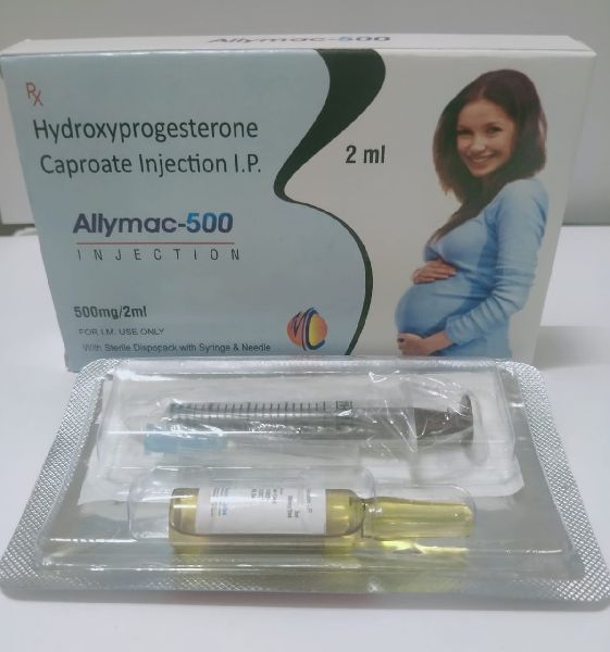 Hydroxyprogesterone Caproate Injection IP 500MG, for stimulates luteal actions, Medicine Type : Allopathic