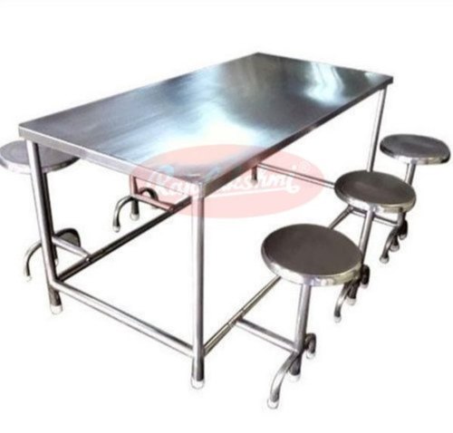 Stainless Steel SS Canteen Table, Color : Silver
