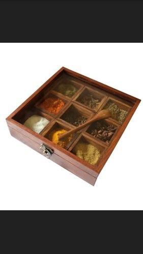 Handmade wooden spice box