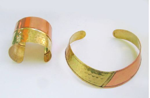 Copper Plated Brass Cuff Set