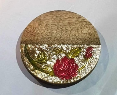 Round Polished wooden coaster