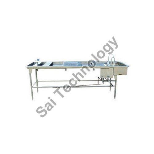 Stainless Steel Polished Autopsy Table, for Hospital, Feature : Fine Finishing