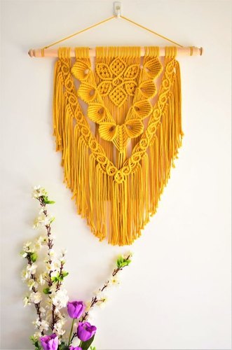 Cotton Macrame Wall Hanging, Color : White