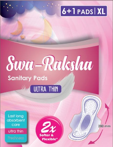 Swa-Raksha Non Woven ( Dry Net) 280mm Sanitary Napkin, Size : XL