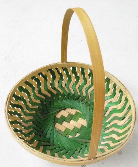 9 Inch Colored Circular Bamboo Basket