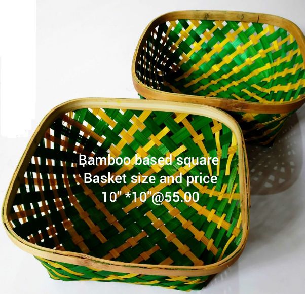 Bamboo Based Square Basket, for Fruit Market, Feature : Easy To Carry