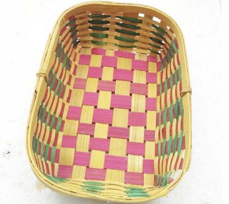 Colored Rectangular Bamboo Basket, for Kitchen, Stores