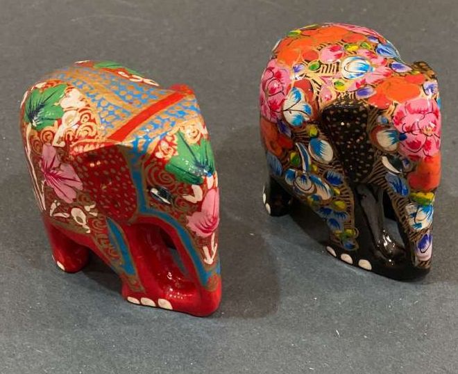 Polished Paper Mache Elephant, for Interior Decor, Pattern : Printed
