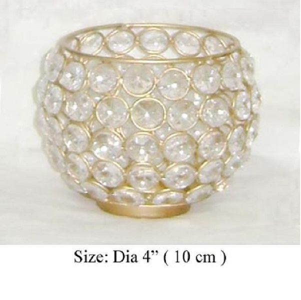 Polished Plain Crystal T-light Holder, Packaging Type : Paper Box