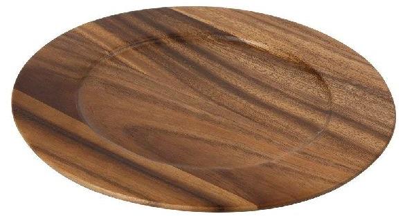 Sharma Handicraft Wooden Charger Plate, Size : 12inch
