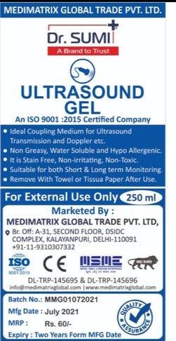 Dr. Sumi Ultrasound Gel, Certification : Laboratory Certified