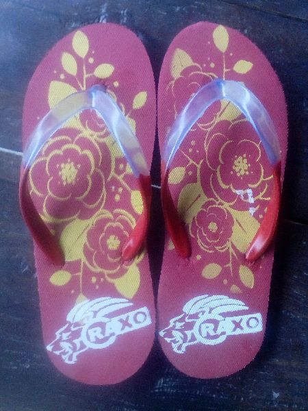 Ladies printed rubber slipper