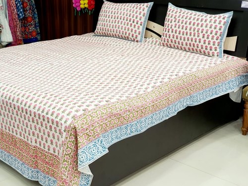 Meera Handicraft Cotton Double Bed Sheets, Color : Multi