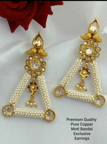 SKA High Gold Finish Pure Copper fashion earrings, Occasion : Party Wear
