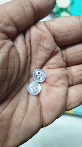 White Round Fancy Plastic Button, for Shirt, Size : 16 18line
