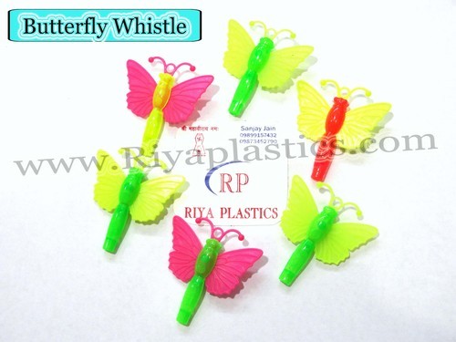 Plastic Butterfly Shape Whistle, Color : Multicolor