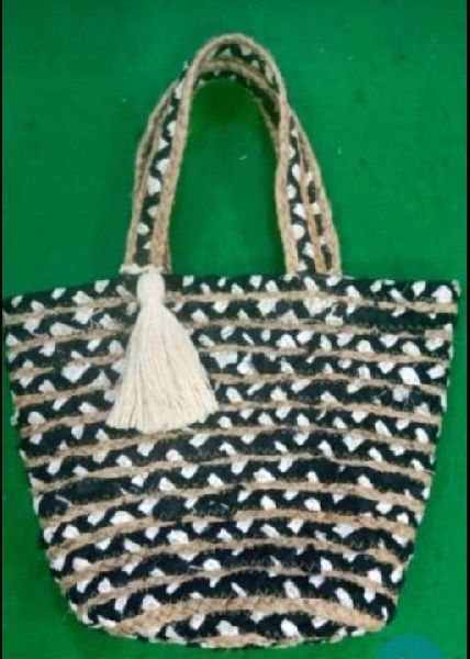 Ractangular Jute Rope Braided Bag, for Shopping Use, Pattern : Printed