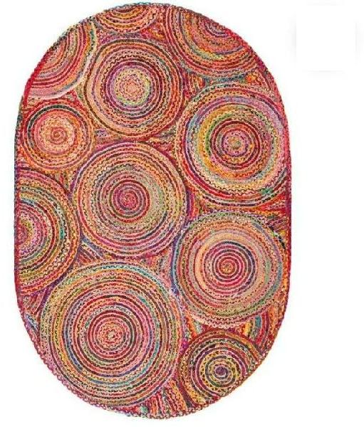 Jute Tikki Round Braided Rug, for Home, Office, Hotel, Size : 8X8 Feet, 9X9 Feet