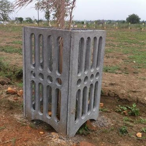 Rectangular Polished Cement Tree Guard, for Garden, Size : Standard