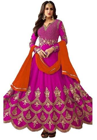 Georgette 13214 Designer Anarkali Gown, Feature : Anti-Wrinkle, Comfortable, Easy Washable, Quick Dry