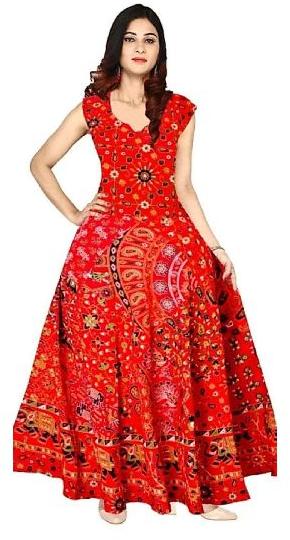 Georgette Printed 13234 Designer Sleeves Gown, Occasion : Casual Wear