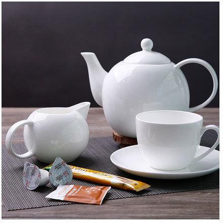Polished Plain Ceramic Tea Set, Size : Standard
