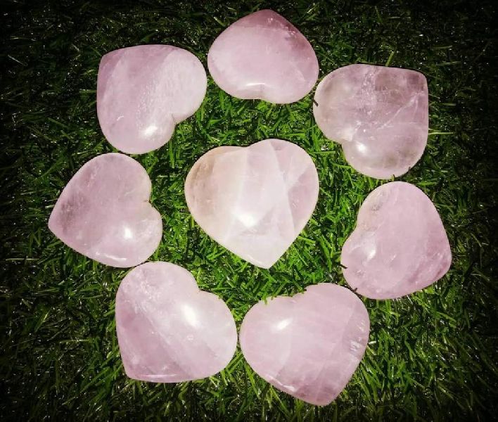 Gemstone Rose Quartz Puffy Heart, Size : 50-70mm, Customised