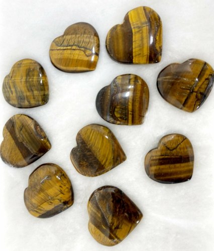 Tiger Eye Puffy Heart