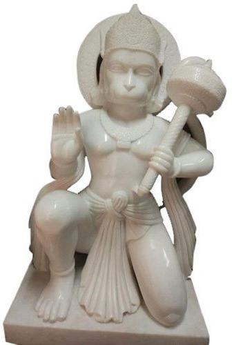  White Marble Hanuman Statue, Packaging Type : Wooden Box