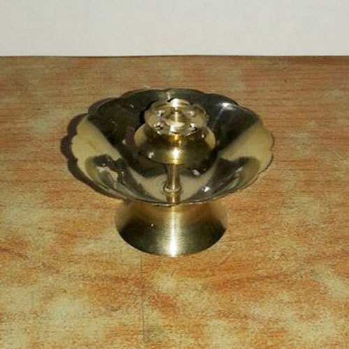 Adh Handicrafts Brass Incense Stick Holder, for Pooja, Color : Golden