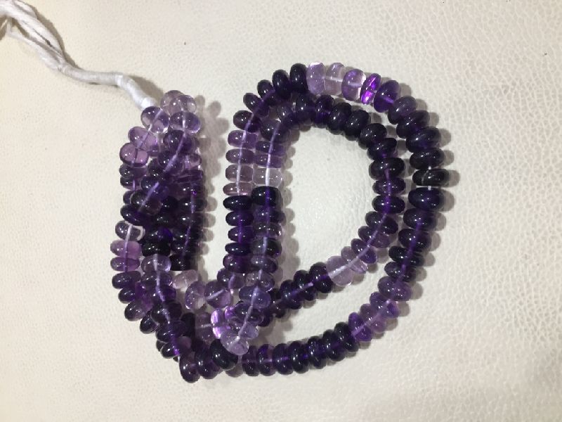100% Natural Amethyst Beads Mala, Color : Reddish Purple