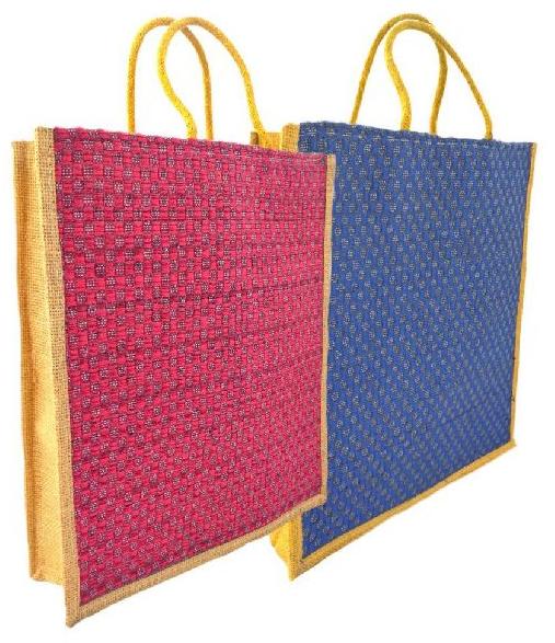 Handmade Jute Bags, for Packaging, Shopping, Style : Handled