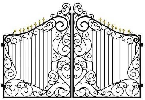Polished Steel Black Open Grill Gate, Style : Antique