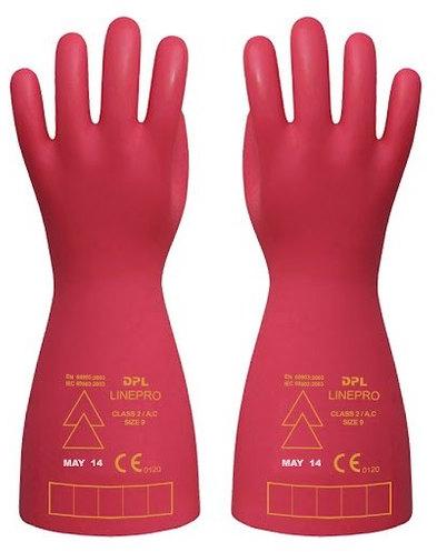 DPL Plain Latex Electrical Safety Rubber Glove, Color : Red