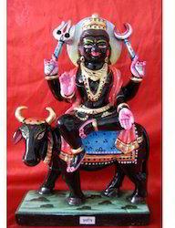 Marble Shani Devta Statue, Color : Black