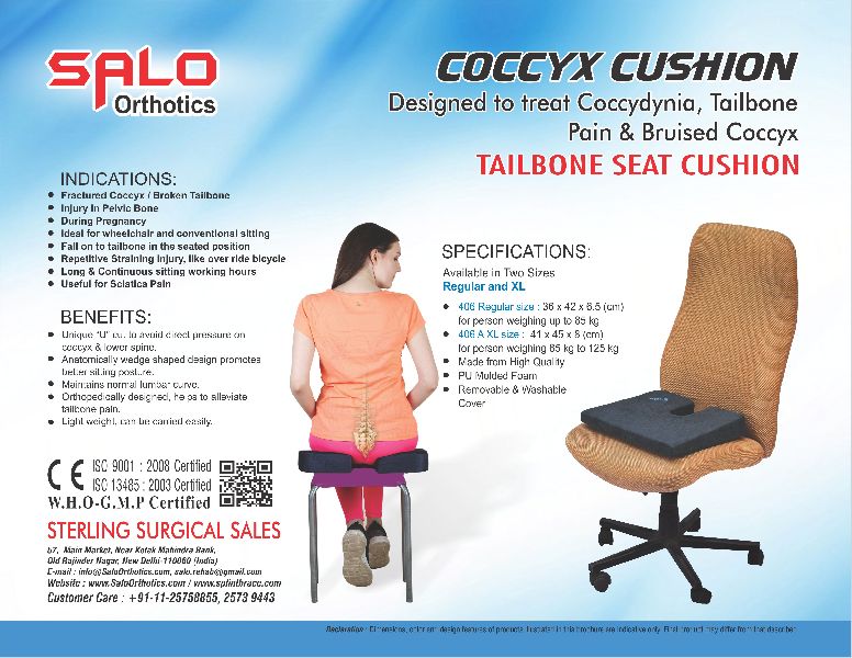 Coccyx Cushion Seat Tailbone Support Pillow Foam for Back Pain Relief  Computer, Office Chair at Best Price in Delhi