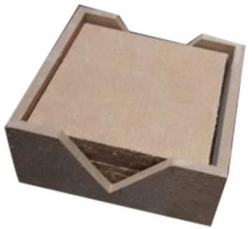 Square Polished MDF Coaster Set, for Tableware, Size : 3.5X3.5 Inch