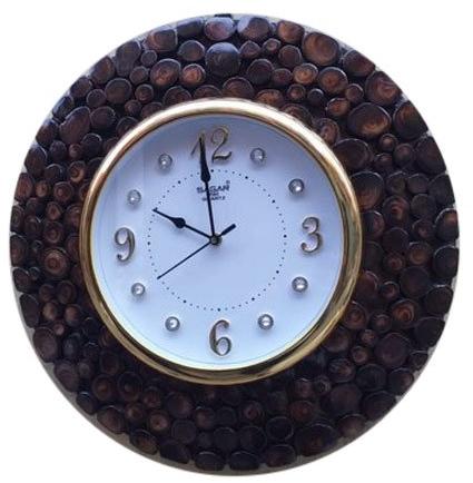 Round Wooden Wall Clock, Display Type : Analog