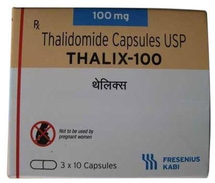 Thalix Thalidomide 100mg Capsule, Packaging Size : 10*3