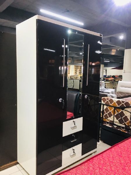 3 Door Wardrobe, Size : 78” x 48” x 22”