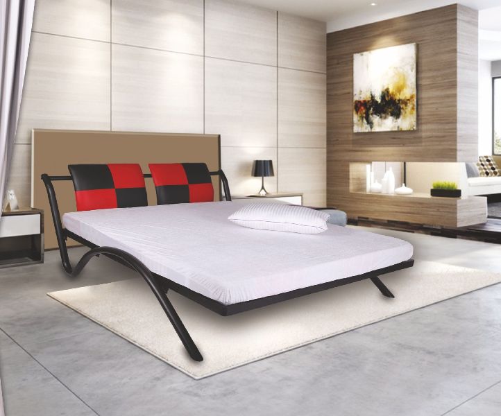 Stylish Metal Bed, Color : Black