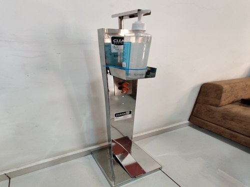 CLEAN-IN S.S. 202 GRADE Pedal Sanitizer Dispenser, Capacity : 500ml to 1L bottle